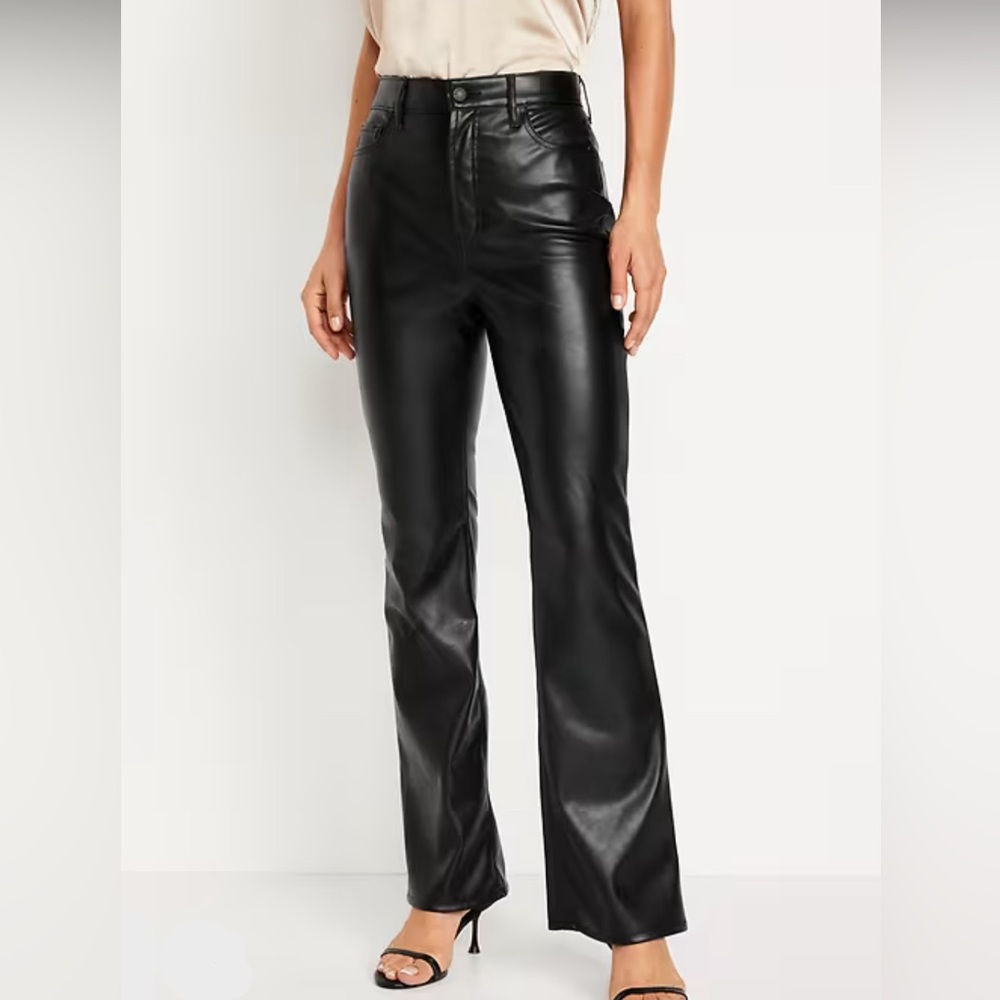 Old Navy Faux Leather High Waisted Flare Pants